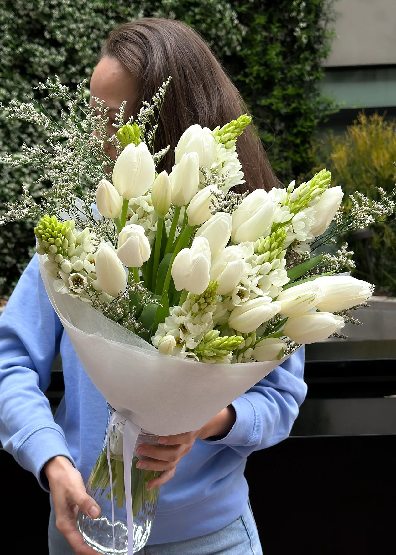 NO. 56. White Spring Bouquet (tulips, hyacinths)