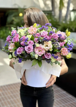 NO. 79. Loving Box with Mix of Flowers (spray roses, lisianthuses, dianthuses, greenery)
