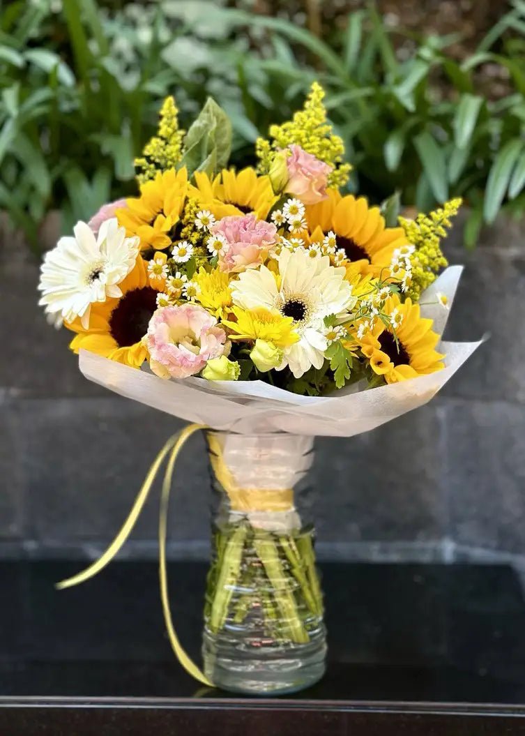 NO. 75. Sunny Days Bouquet (sunflowers, gerberas, lisianthuses)