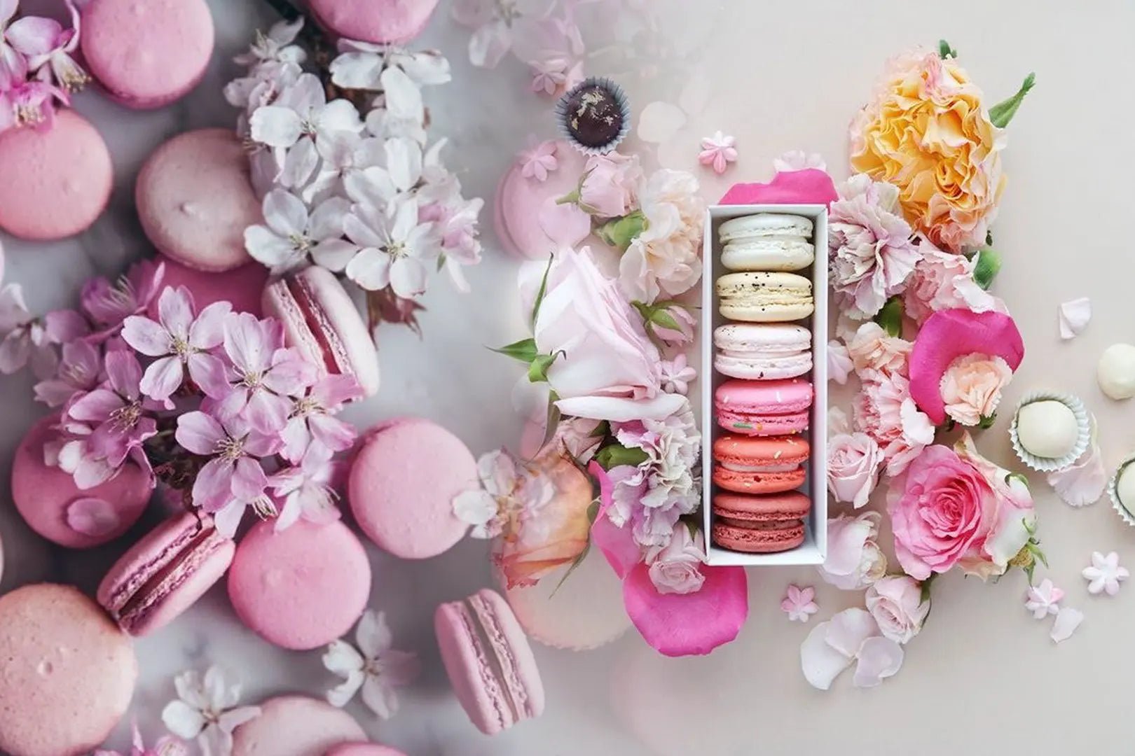 Flowers and Macarons from Cherry Blossom Flower Shop in Los Angeles