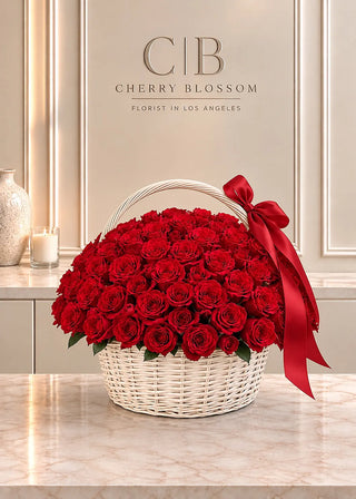 NO. 180. Hundred Red Roses in a Basket