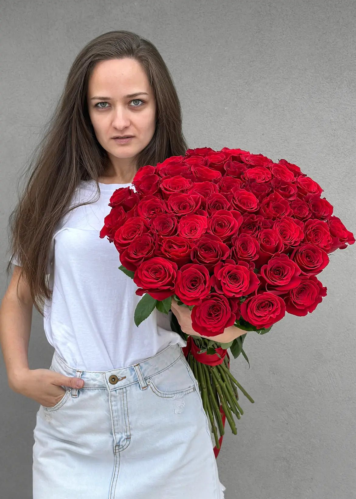 NO. 29. Bouquet Of 50 and 75 Roses Cherry Blossom Flowers