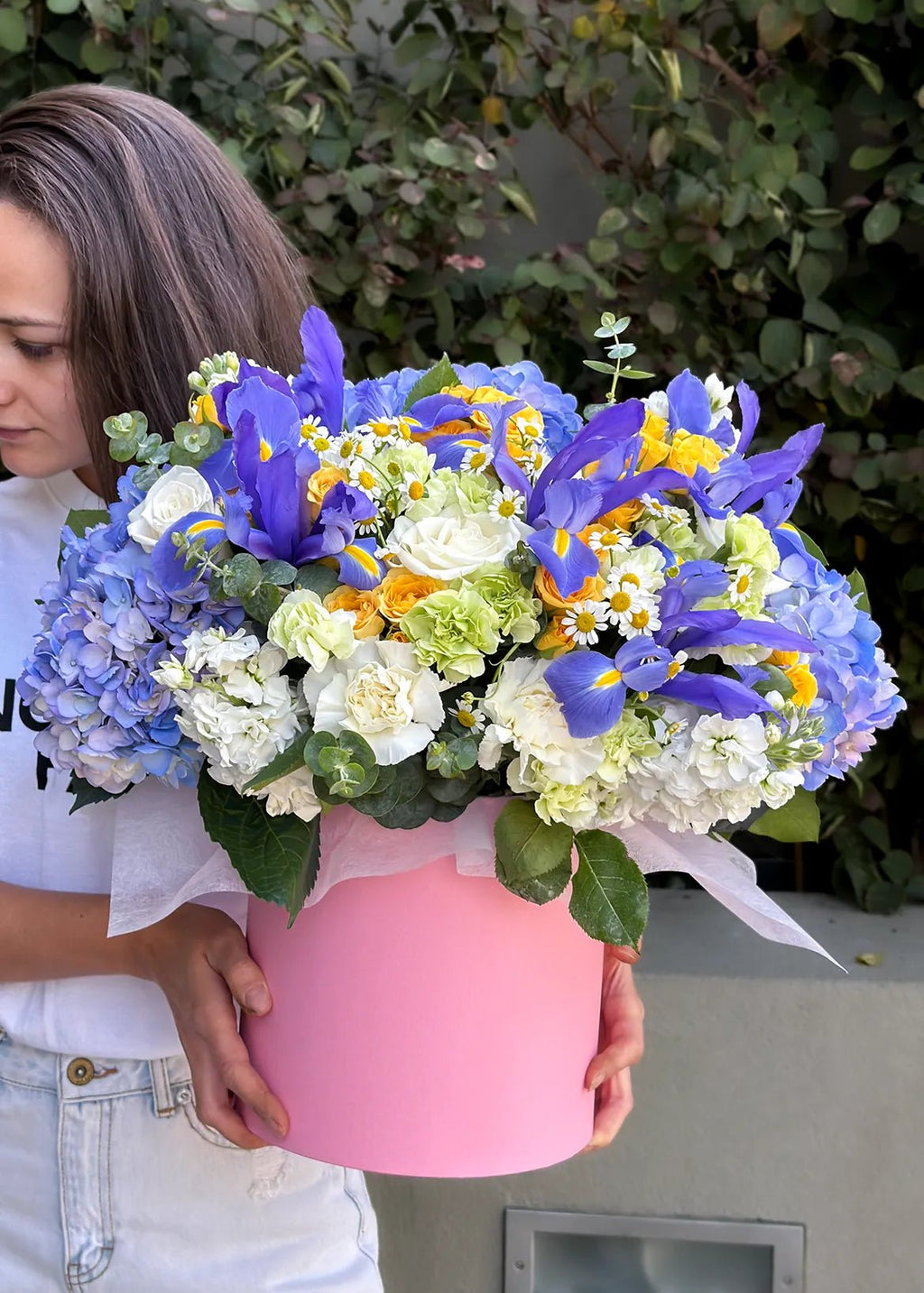 NO. 24. Spring Box with Irises – Cherry Blossom | Flowers Delivery in LA