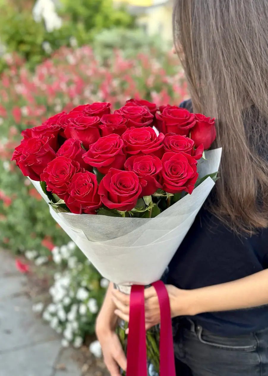 NO. 27. Bouquet Of 25 Roses | Cherry Blossom | Flowers Delivery in LA